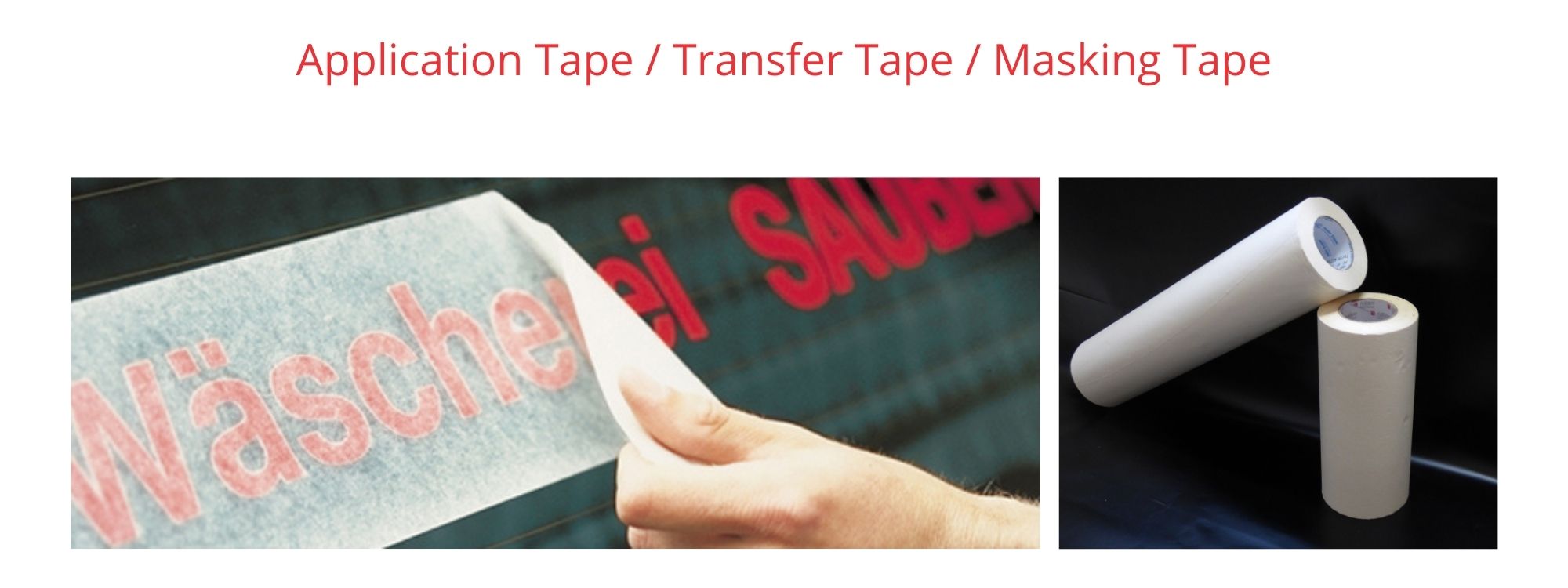Rubber adhesive application tape transferring vinyl lettering — wet and dry method