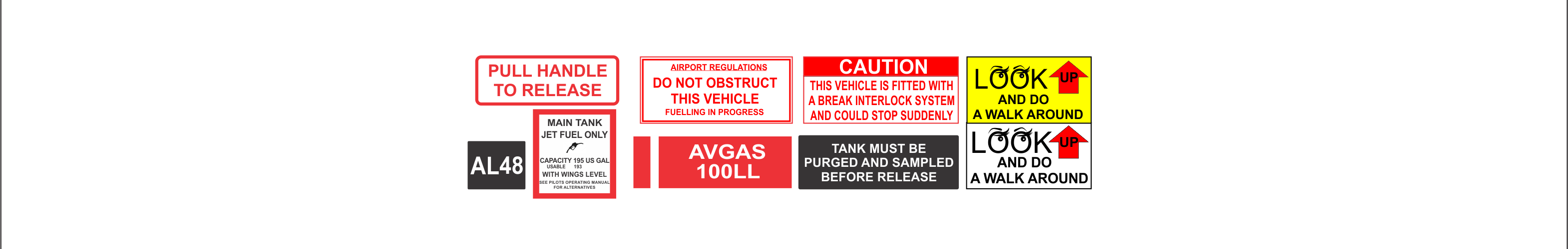Vinyl decal and sticker samples for outdoor and industrial applications